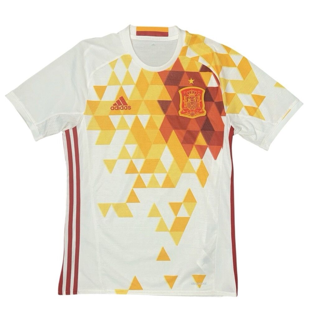 Spain 2015-2016 Adidas Away Football Jersey Men’s Small White Soccer Climacool
